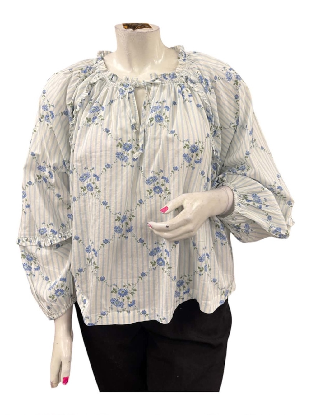 Old Navy Light Blue Floral Peasant Tunic Size 3X